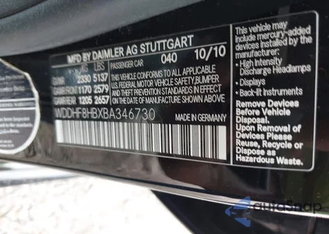 2011 Mercedes-Benz E 350 4Matic from USA, damaged, VIN WDDHF8HBXBA346730